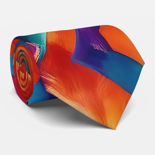 Kaleidoskop Burst Neck Tie Krawatte (Gerollt)
