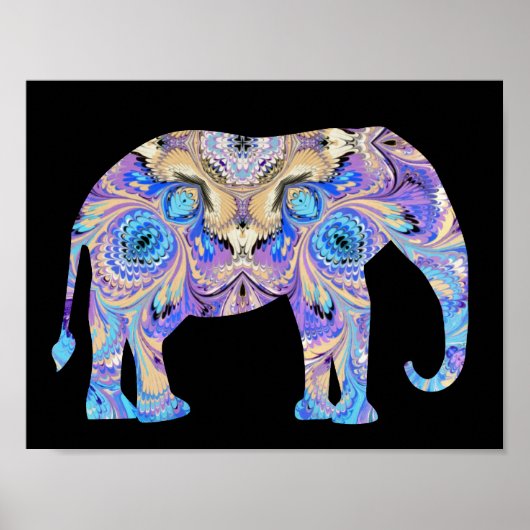 Kaleidoskop Circus Elephant Print Poster (Vorne)