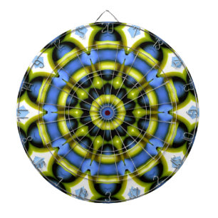 Kaleidoskop-Dekoration Blau Gelb Dartscheibe