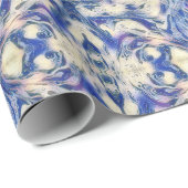 Kaleidoskop-Delft-Fliesenmuster in Blau und Weiß Geschenkpapier (Rolleneckpunkt)