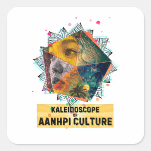 Kaleidoskop der AANHPI-Kultur - Frau Quadratischer Aufkleber