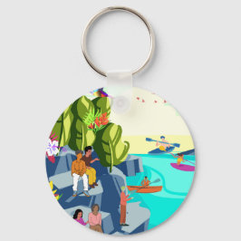 Kaleidoskop der Schönheit der Natur in Kayaking Bl Schlüsselanhänger