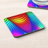 Kaleidoskop des 3D-Musters von Farben Getränkeuntersetzer (Linke Seite)