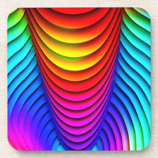 Kaleidoskop des 3D-Musters von Farben Getränkeuntersetzer (Vorderseite)