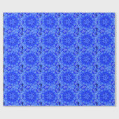 Kaleidoskop Design Blau Lila Blumenart Geschenkpapier (Flach)