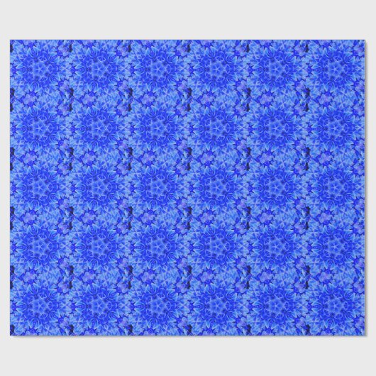 Kaleidoskop Design Blau Lila Blumenart Geschenkpapier (Flach)
