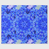 Kaleidoskop Design Blau Lila Blumenart Geschenkpapier (Flach)