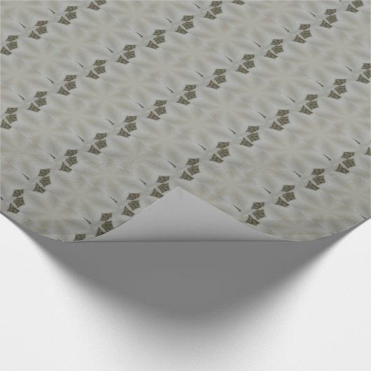 Kaleidoskop Design Blume Weiß Grau Geschenkpapier (Ecke)