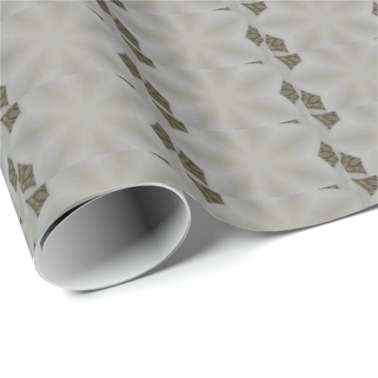 Kaleidoskop Design Blume Weiß Grau Geschenkpapier (Rolleneckpunkt)
