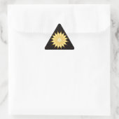 Kaleidoskop Design Bright Yellow Star Dreieckiger Aufkleber (Tasche)