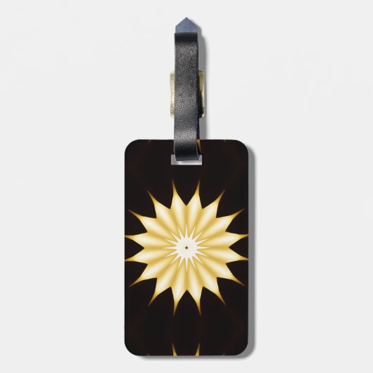 Kaleidoskop Design Bright Yellow Star Gepäckanhänger (Rückseite vertikal)