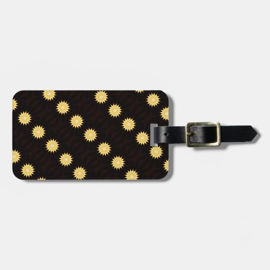 Kaleidoskop Design Bright Yellow Star Gepäckanhänger (Vorderseite horizontal)