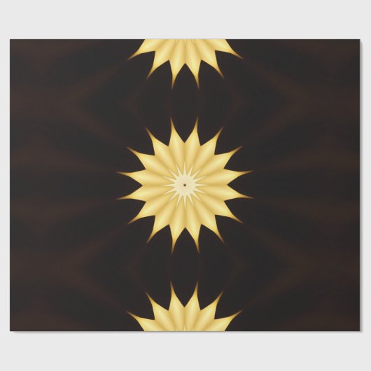 Kaleidoskop Design Bright Yellow Star Geschenkpapier (Flach)