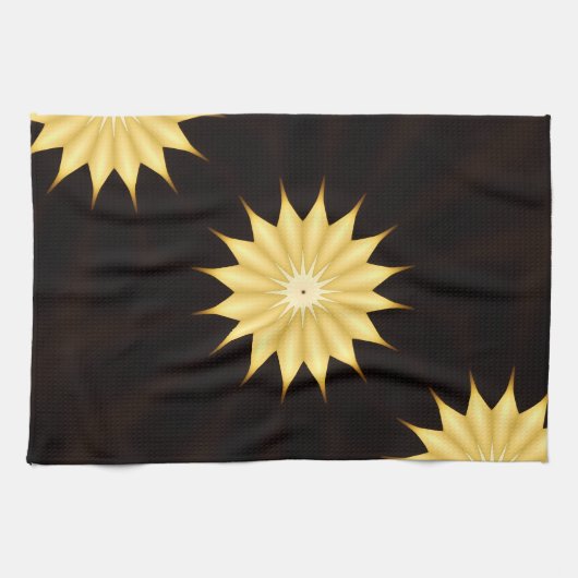 Kaleidoskop Design Bright Yellow Star Geschirrtuch (Horizontal)