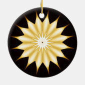 Kaleidoskop Design Bright Yellow Star Keramikornament (Hinten)