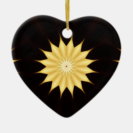Kaleidoskop Design Bright Yellow Star Keramikornament (Vorne)