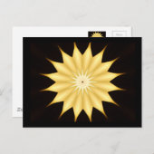 Kaleidoskop Design Bright Yellow Star Postkarte (Vorne/Hinten)