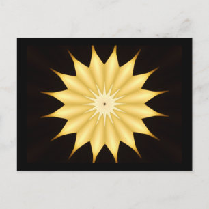 Kaleidoskop Design Bright Yellow Star Postkarte