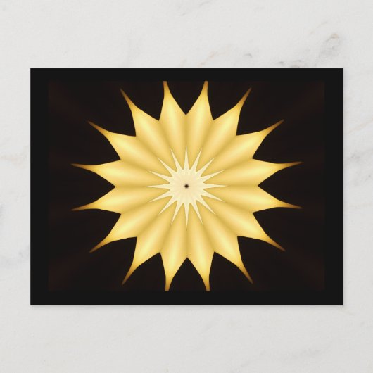 Kaleidoskop Design Bright Yellow Star Postkarte (Vorderseite)