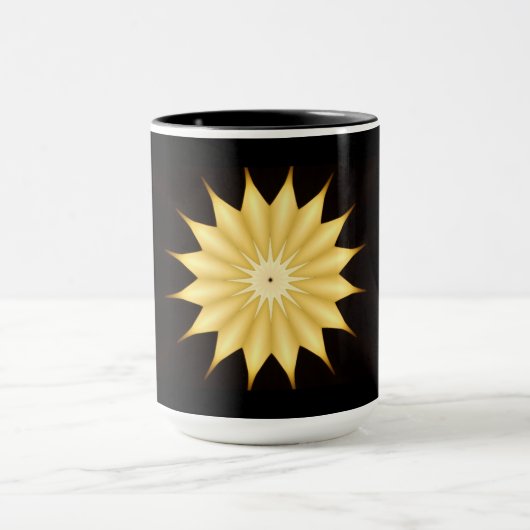 Kaleidoskop Design Bright Yellow Star Tasse (Zentrum)