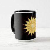 Kaleidoskop Design Bright Yellow Star Tasse (Vorderseite Links)