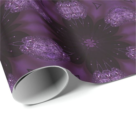 Kaleidoskop Design Chic Elegante Shiny Lila Geschenkpapier (Rolleneckpunkt)