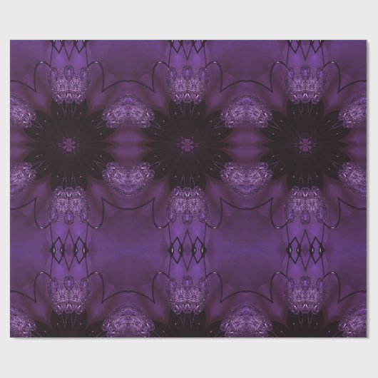 Kaleidoskop Design Chic Elegante Shiny Lila Geschenkpapier (Flach)