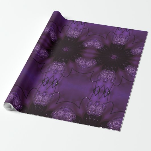 Kaleidoskop Design Chic Elegante Shiny Lila Geschenkpapier (Ungerollt)
