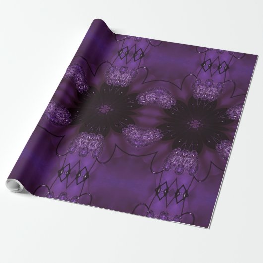 Kaleidoskop Design Chic Elegante Shiny Lila Geschenkpapier (Ungerollt)