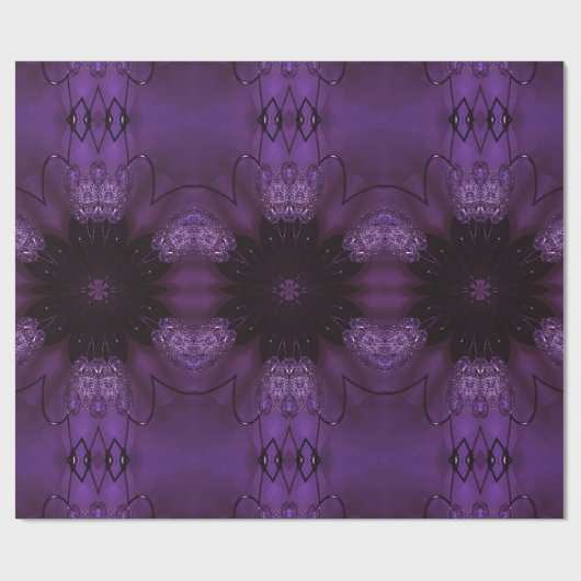 Kaleidoskop Design Chic Elegante Shiny Lila Geschenkpapier (Flach)