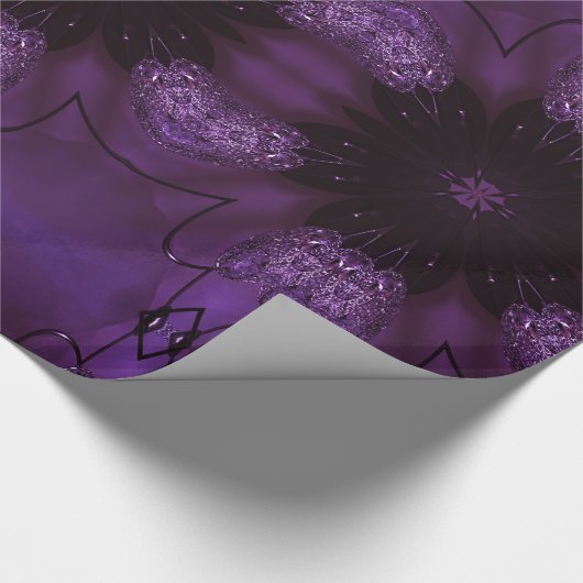 Kaleidoskop Design Chic Elegante Shiny Lila Geschenkpapier (Ecke)