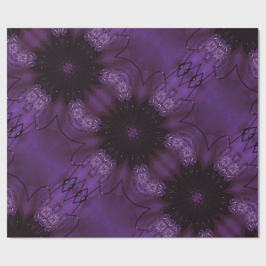 Kaleidoskop Design Chic Elegante Shiny Lila Geschenkpapier (Flach)