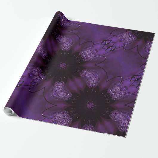 Kaleidoskop Design Chic Elegante Shiny Lila Geschenkpapier (Ungerollt)