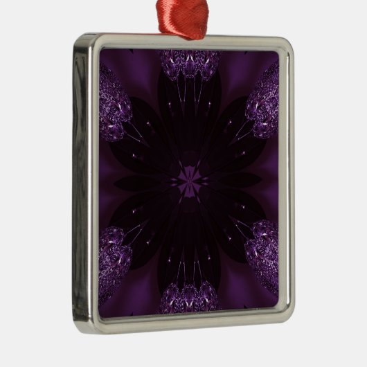 Kaleidoskop Design Chic Elegante Shiny Lila Silbernes Ornament (Rechts)
