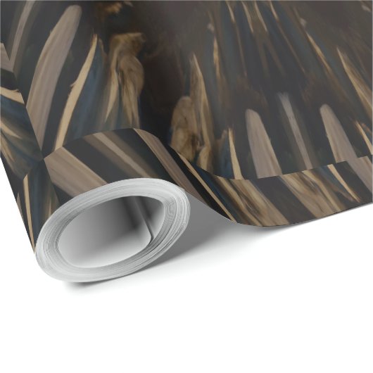 Kaleidoskop Design Dunkelbraun Rustikale Flora Geschenkpapier (Rolleneckpunkt)