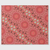 Kaleidoskop Design Floral Red Geschenkpapier (Flach)