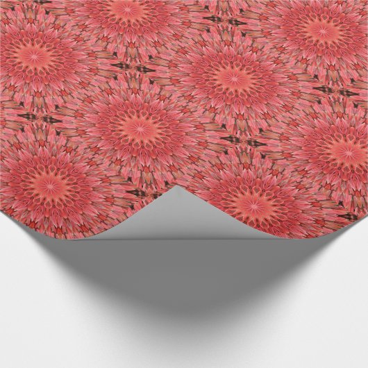 Kaleidoskop Design Floral Red Geschenkpapier (Ecke)