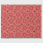 Kaleidoskop Design Floral Red Geschenkpapier (Flach)