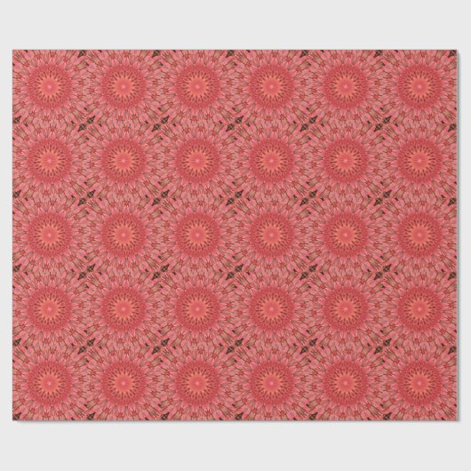 Kaleidoskop Design Floral Red Geschenkpapier (Flach)