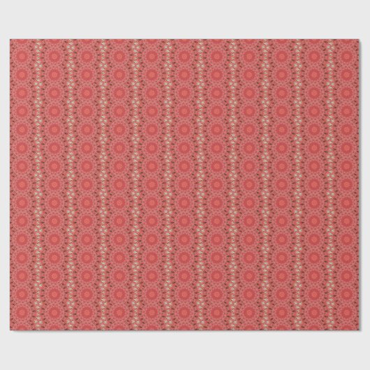 Kaleidoskop Design Floral Red Geschenkpapier (Flach)