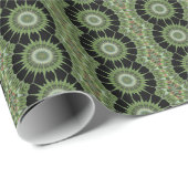 Kaleidoskop Design Green Black Geschenkpapier (Rolleneckpunkt)