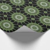 Kaleidoskop Design Green Black Geschenkpapier (Ecke)
