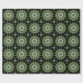 Kaleidoskop Design Green Black Geschenkpapier (Flach)
