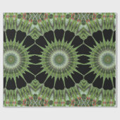 Kaleidoskop Design Green Black Geschenkpapier (Flach)