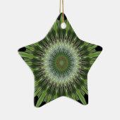 Kaleidoskop Design Green Black Keramikornament (Rechts)