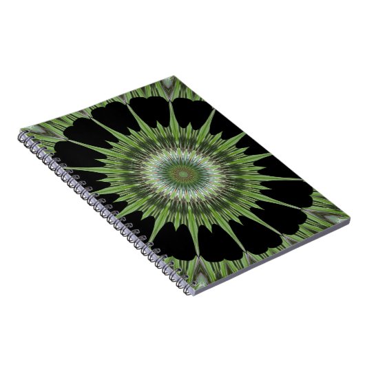 Kaleidoskop Design Green Black Notizblock (Rechte Seite)