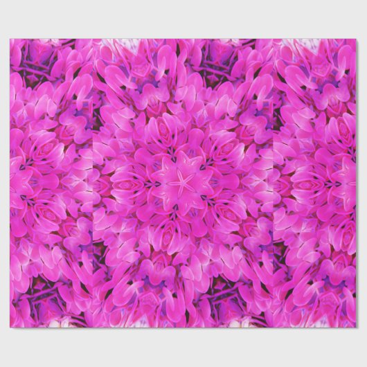 Kaleidoskop Design Hot rosa Blumenkunst Geschenkpapier (Flach)