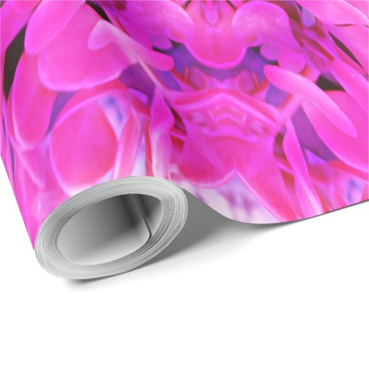 Kaleidoskop Design Hot rosa Blumenkunst Geschenkpapier (Rolleneckpunkt)