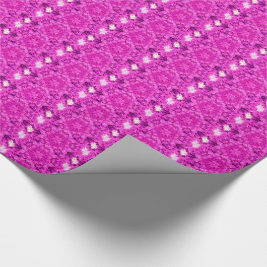 Kaleidoskop Design Hot rosa Blumenkunst Geschenkpapier (Ecke)