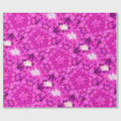 Kaleidoskop Design Hot rosa Blumenkunst Geschenkpapier (Flach)